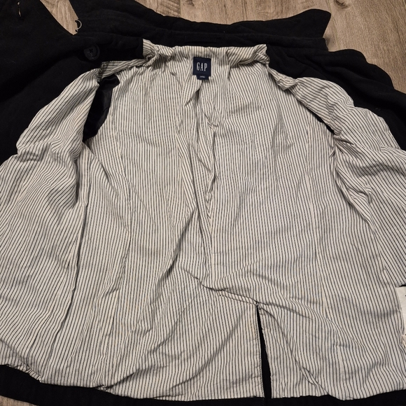 Gap Women's Black Preppy Nautical Double Breasted Trench Coat Size Medium - Picture 4 of 5